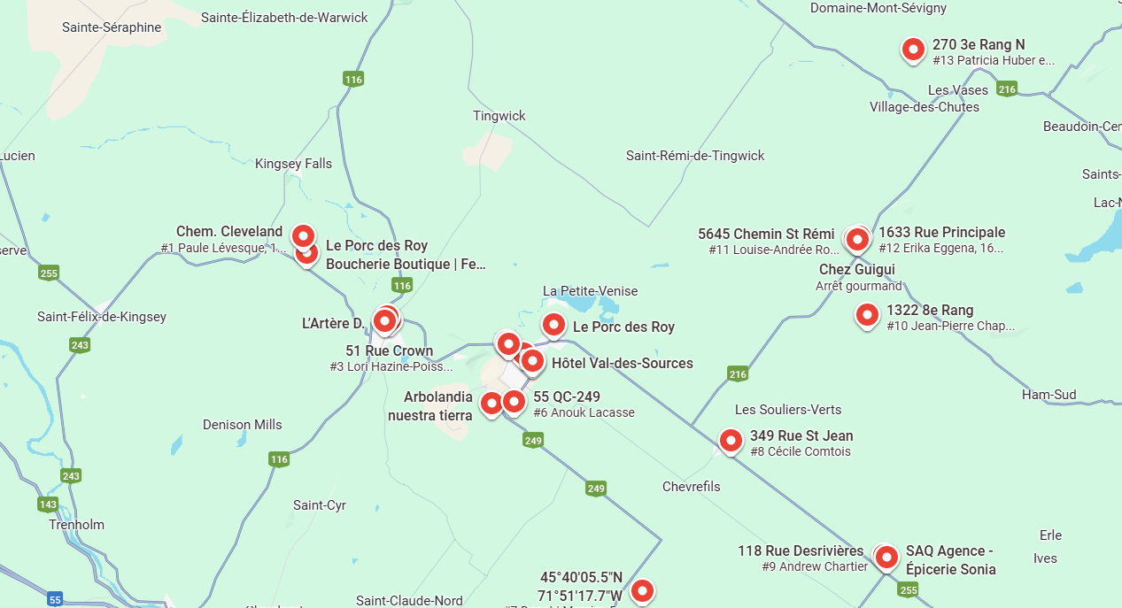 carte google cca 2025 artistes et arrets gourmands